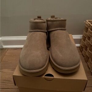 UGG Chestnut Short Suede Shearling Ankle Booties